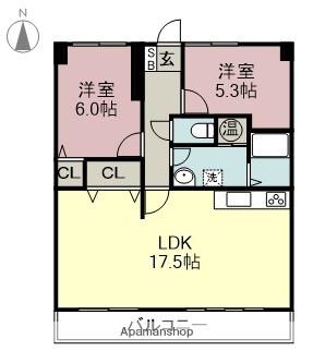 アコールマンション平田 403(2LDK/4階)の間取り写真