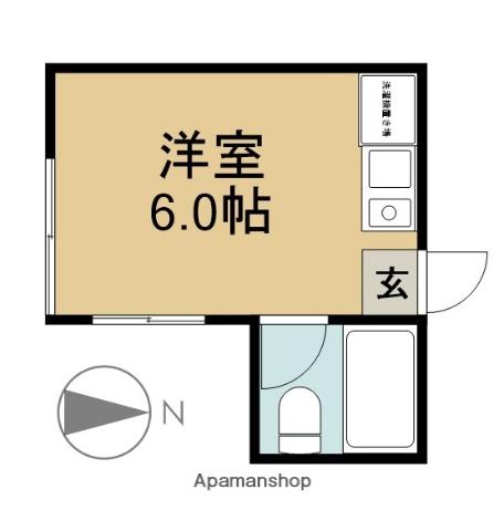 ニューハイツ杏子(ワンルーム/1階)の間取り写真