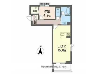 稲葉シャーメゾン(1LDK/2階)の間取り写真