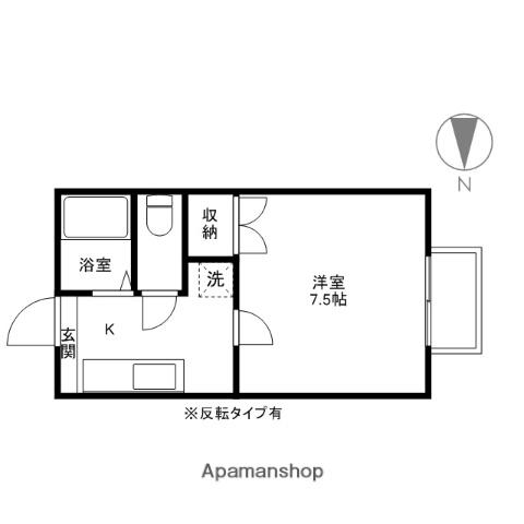 レピュート(1K/1階)の間取り写真