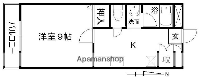 アパートメント松田北館(1K/1階)の間取り写真