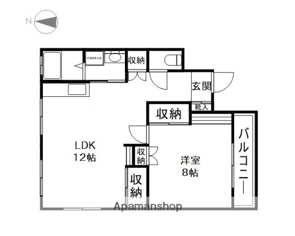 メゾン杏花(1LDK/2階)の間取り写真