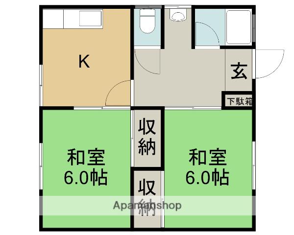 塚田アパート(2K/2階)の間取り写真