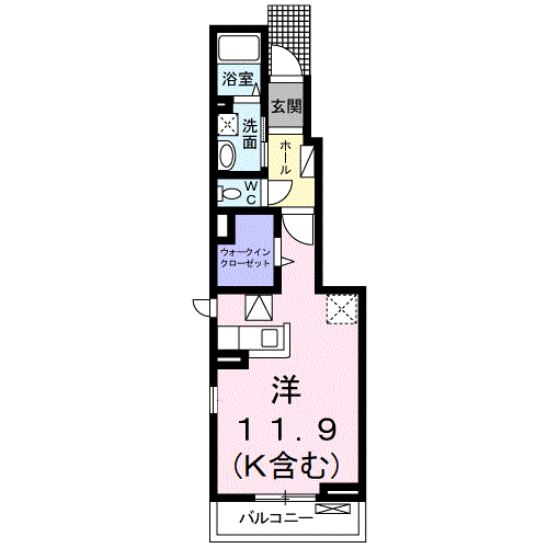 セレーノ ピアッツァ2 (ワンルーム/1階)の間取り写真