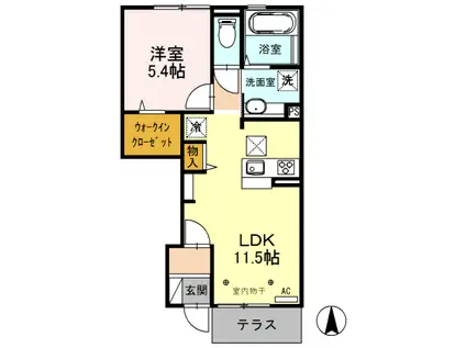 エステート中島南館(1LDK/1階)の間取り写真