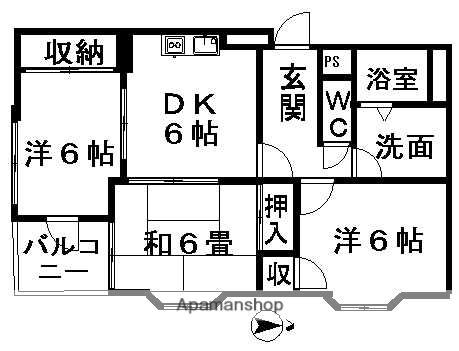 カーサスズキ(3DK/1階)の間取り写真