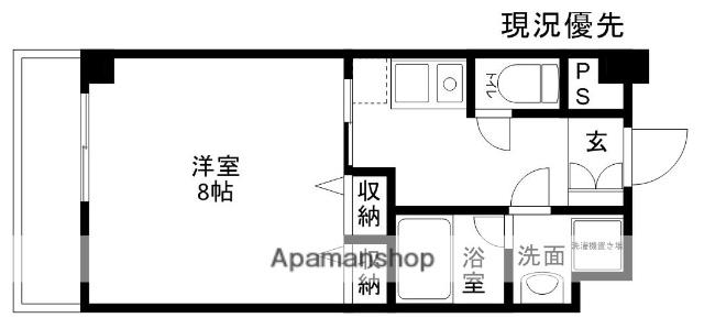アーバンタワー長野(1K/8階)の間取り写真