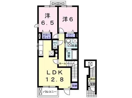 メリーモナーク(2LDK/2階)の間取り写真