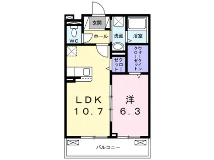 N・Sグランデ(1LDK/2階)の間取り写真