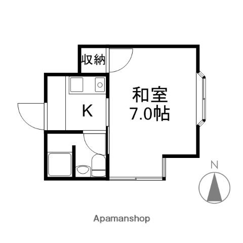 アーバンハウス東和田(1K/3階)の間取り写真