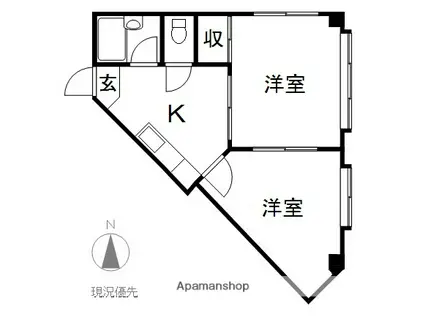 みわ鎌倉館(2K/3階)の間取り写真