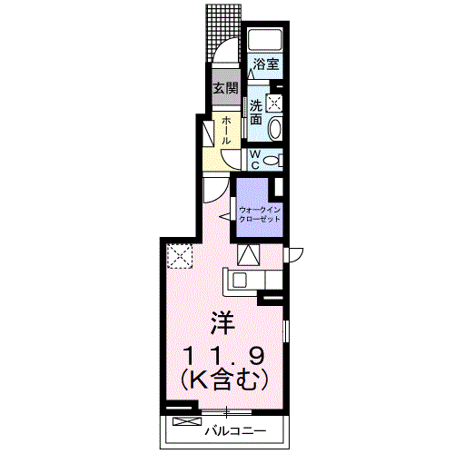 セレーノ ピアッツァ2 (ワンルーム/1階)の間取り写真