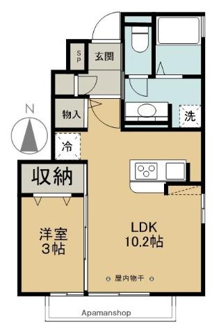 クレール綱島弐番館(1LDK/1階)の間取り写真
