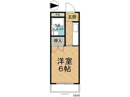 千代田ハイツ(1K/2階)の間取り写真