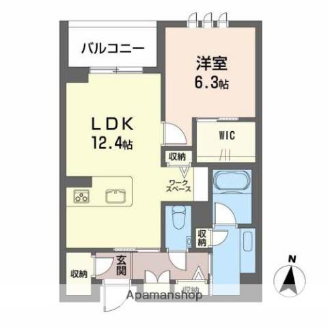 シャーメゾンステージ筑摩(1LDK/1階)の間取り写真