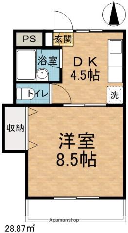 アビタシオンハラ(1DK/1階)の間取り写真