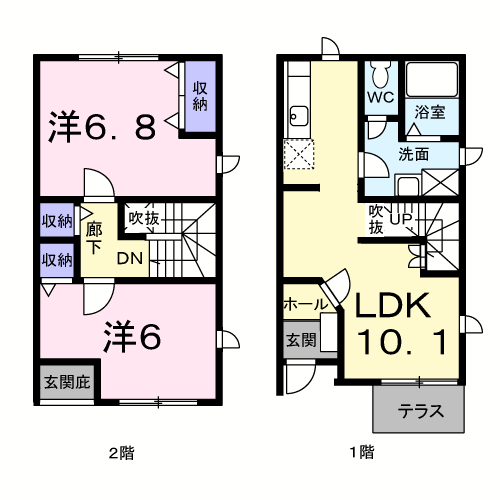 サニーハイツモモ(2LDK/1階)の間取り写真