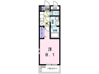 シャルマン櫻街 五番館(1K/3階)の間取り写真