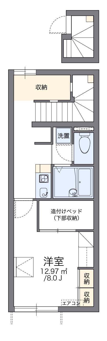 レオパレスアールフィールド三和(1K/2階)の間取り写真