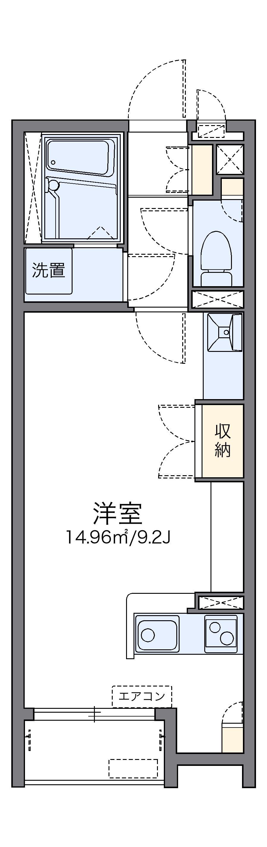 レオネクストシルクⅢ(ワンルーム/1階)の間取り写真