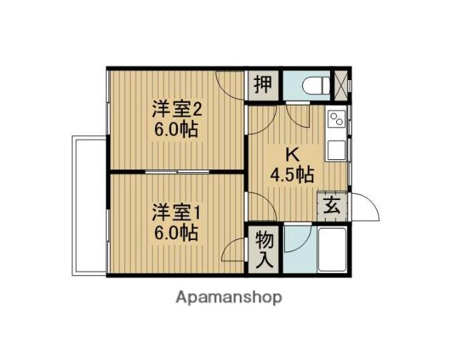 中島コーポ(2K/2階)の間取り写真