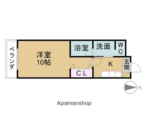 ルミエール青山11(1K/2階)の間取り写真