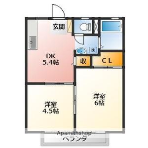 パナハイツ阿部(2DK/1階)の間取り写真