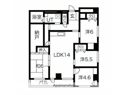 シャトーみずほ(5LDK/1階)の間取り写真