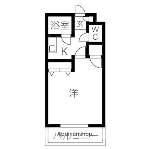 コーポミウラⅡ(1K/1階)の間取り写真