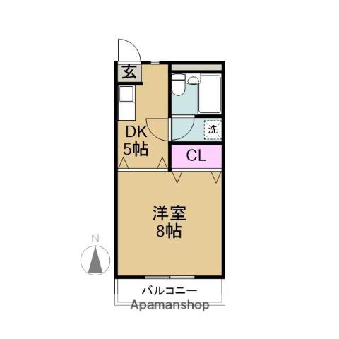 コーポミハラ(1DK/1階)の間取り写真