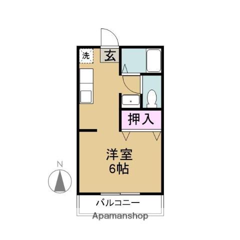 プログレス(1K/1階)の間取り写真