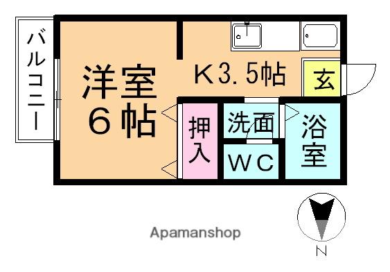 プログレス(1K/2階)の間取り写真