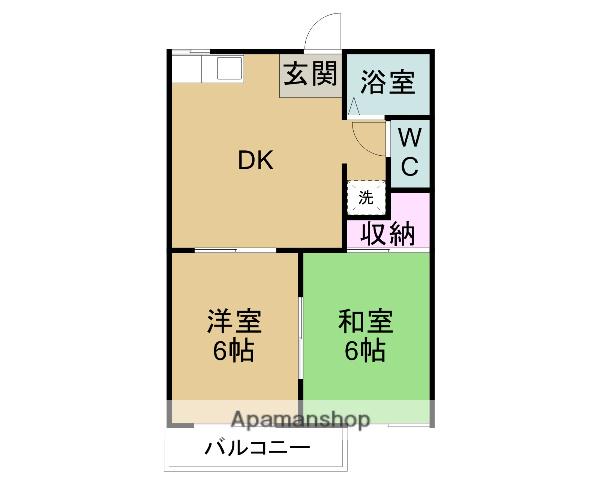 リバーサイドKUZE(2DK/2階)の間取り写真