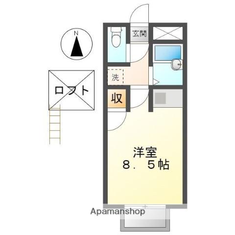 フレグランスモリカワB(ワンルーム/2階)の間取り写真