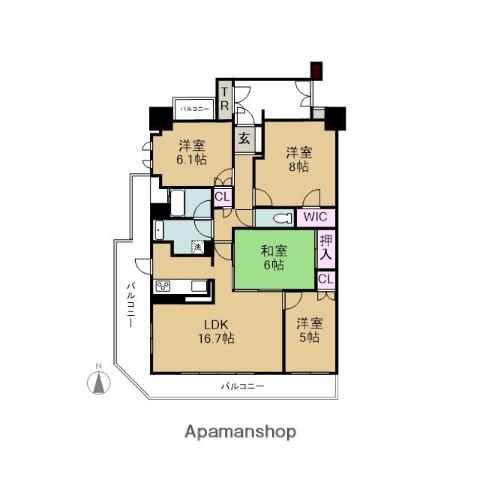 リーデンススクエア大垣駅前(4LDK/5階)の間取り写真