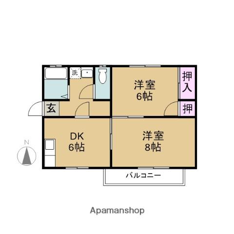 レジデンスサトウ(2DK/1階)の間取り写真