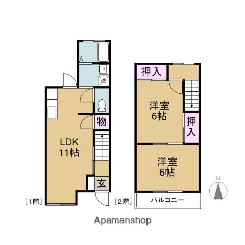 タウンハウス仏生寺(2LDK)の間取り写真