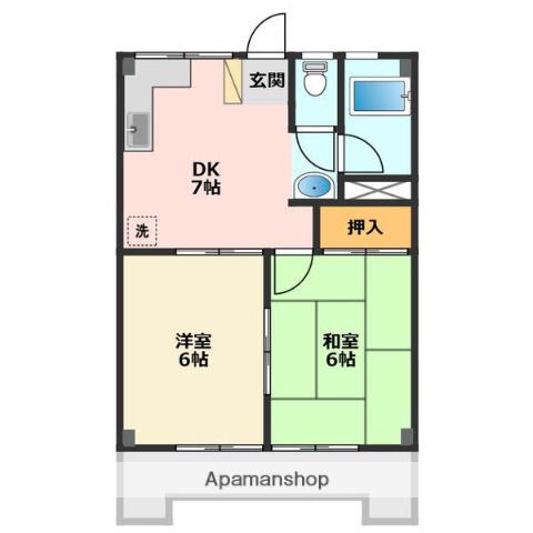 リアライズ穂積Ⅰ(2DK/2階)の間取り写真