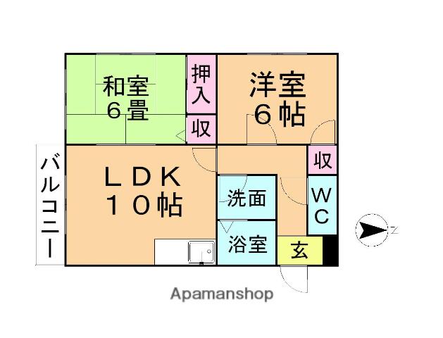 グレイスメゾンA(2LDK/2階)の間取り写真