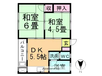 土川ビル(2DK/3階)の間取り写真