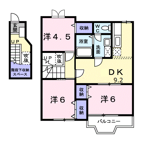 フローレンススクエア(3LDK/2階)の間取り写真