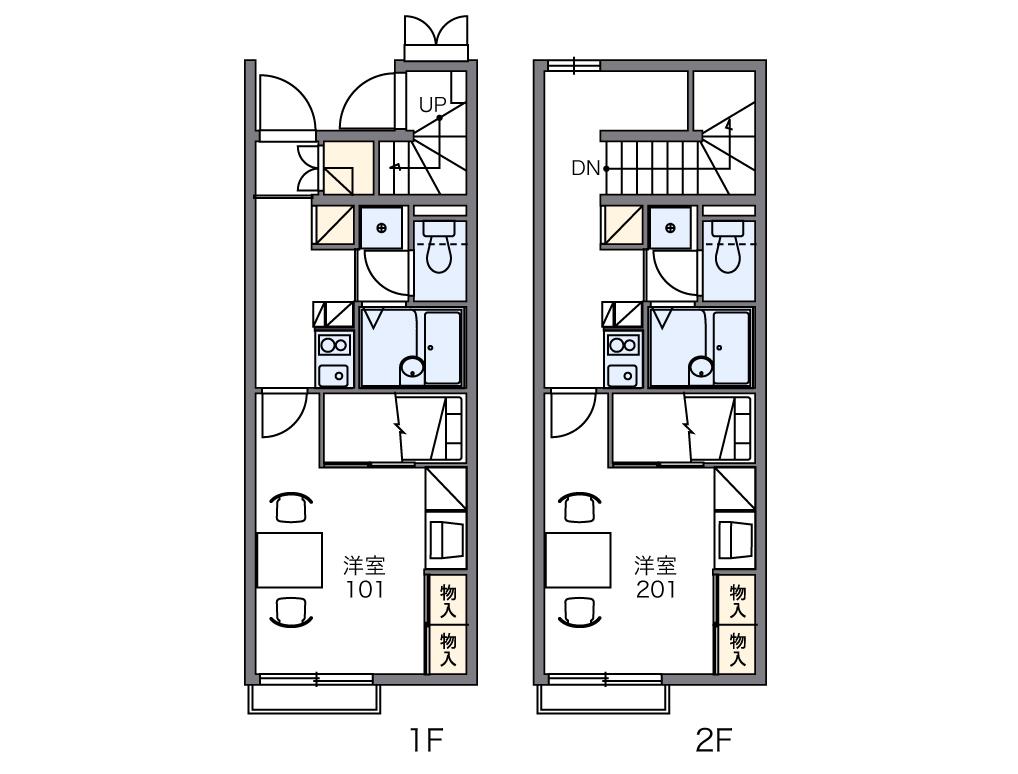 レオパレスメルベーユ(1K/2階)の間取り写真