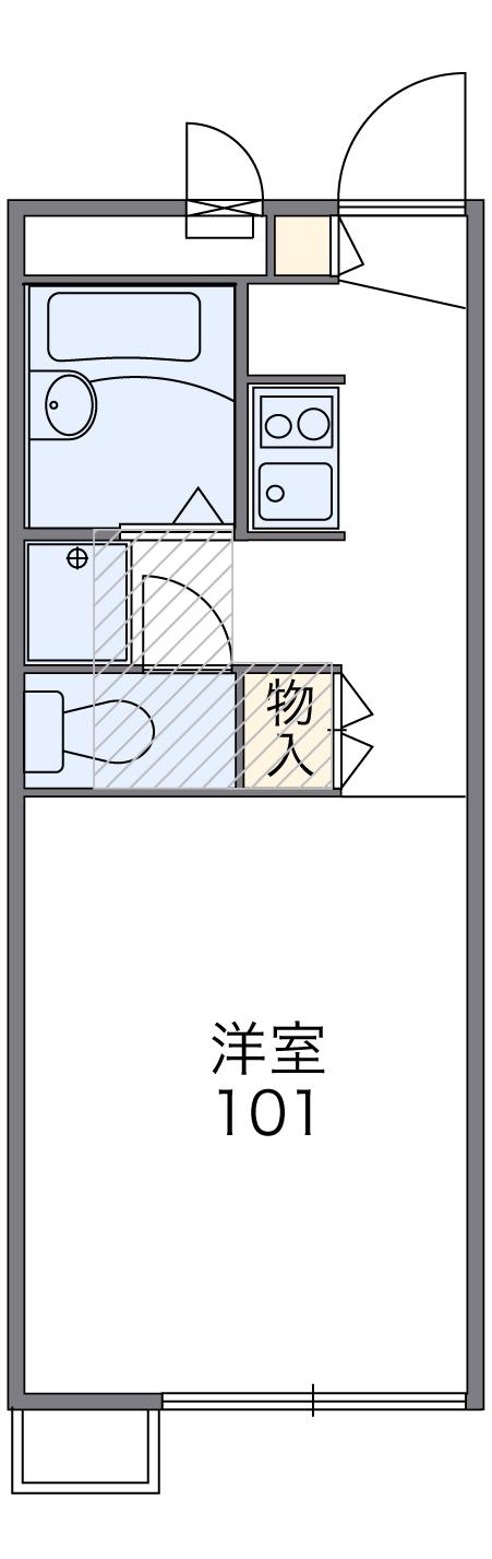 レオパレス北方(1K/1階)の間取り写真