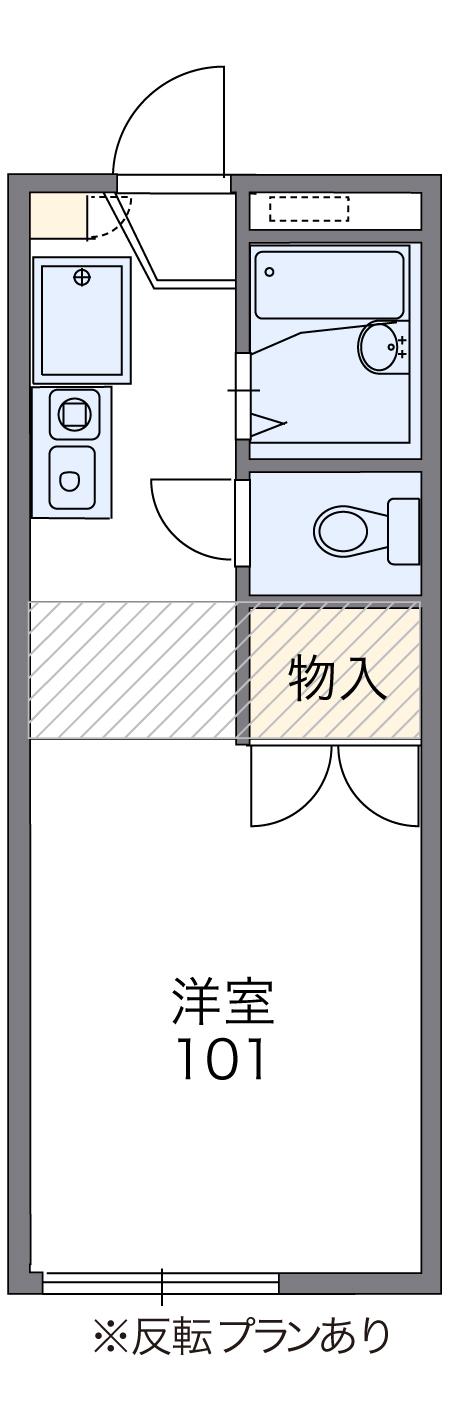 レオパレス中野(1K/2階)の間取り写真