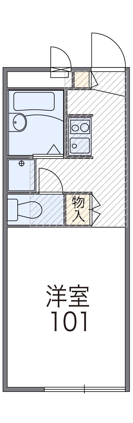 レオパレスあべーる(1K/1階)の間取り写真