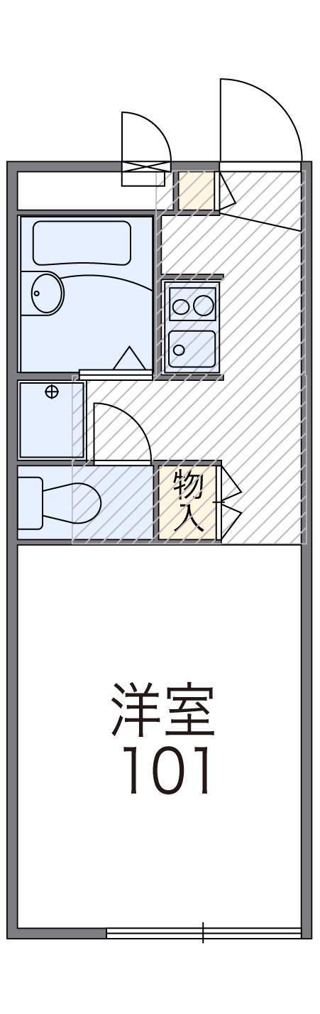 レオパレスあべーる(1K/2階)の間取り写真