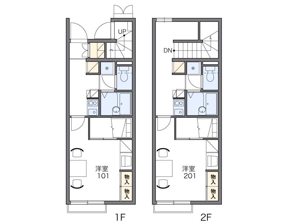 レオパレス大垣Ⅲ(1K/2階)の間取り写真
