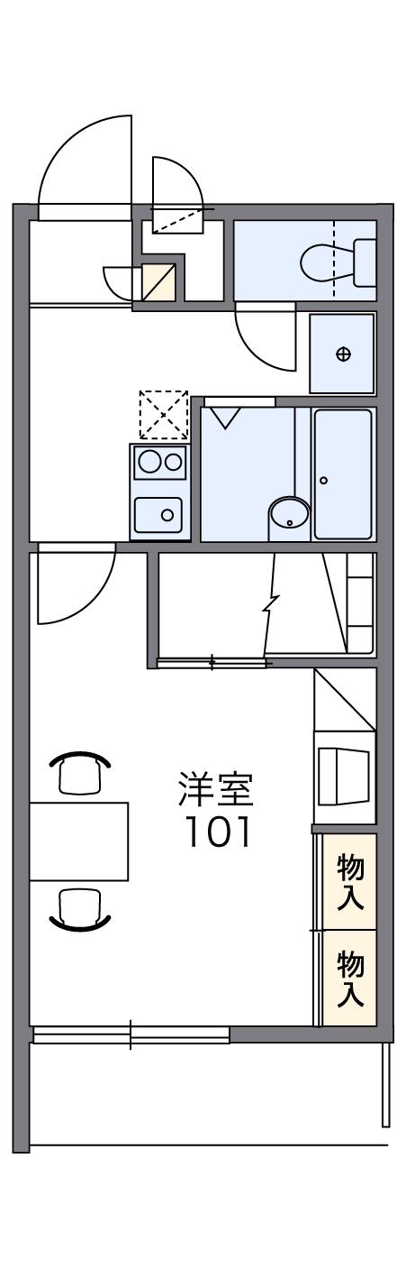 レオパレスユリシーズ本今(1K/3階)の間取り写真