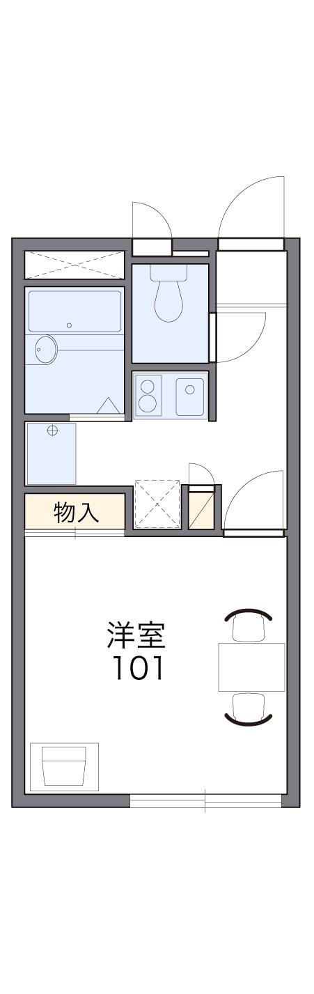レオパレスMIKUNIⅡ(1K/2階)の間取り写真