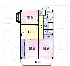 メゾン・ド・レスポワール(3DK/4階)の間取り写真